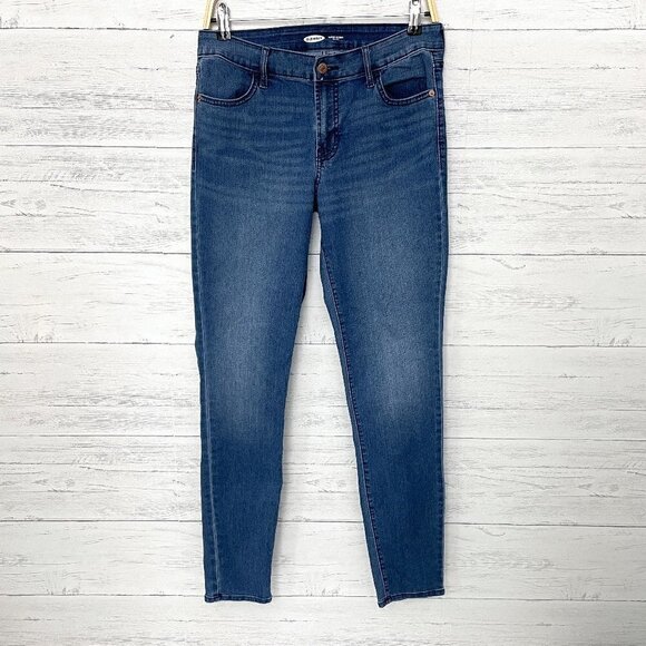 Old Navy Jeans Women's Super Skinny Mid Rise Medium Wash Size 8L length 31" - Picture 1 of 8